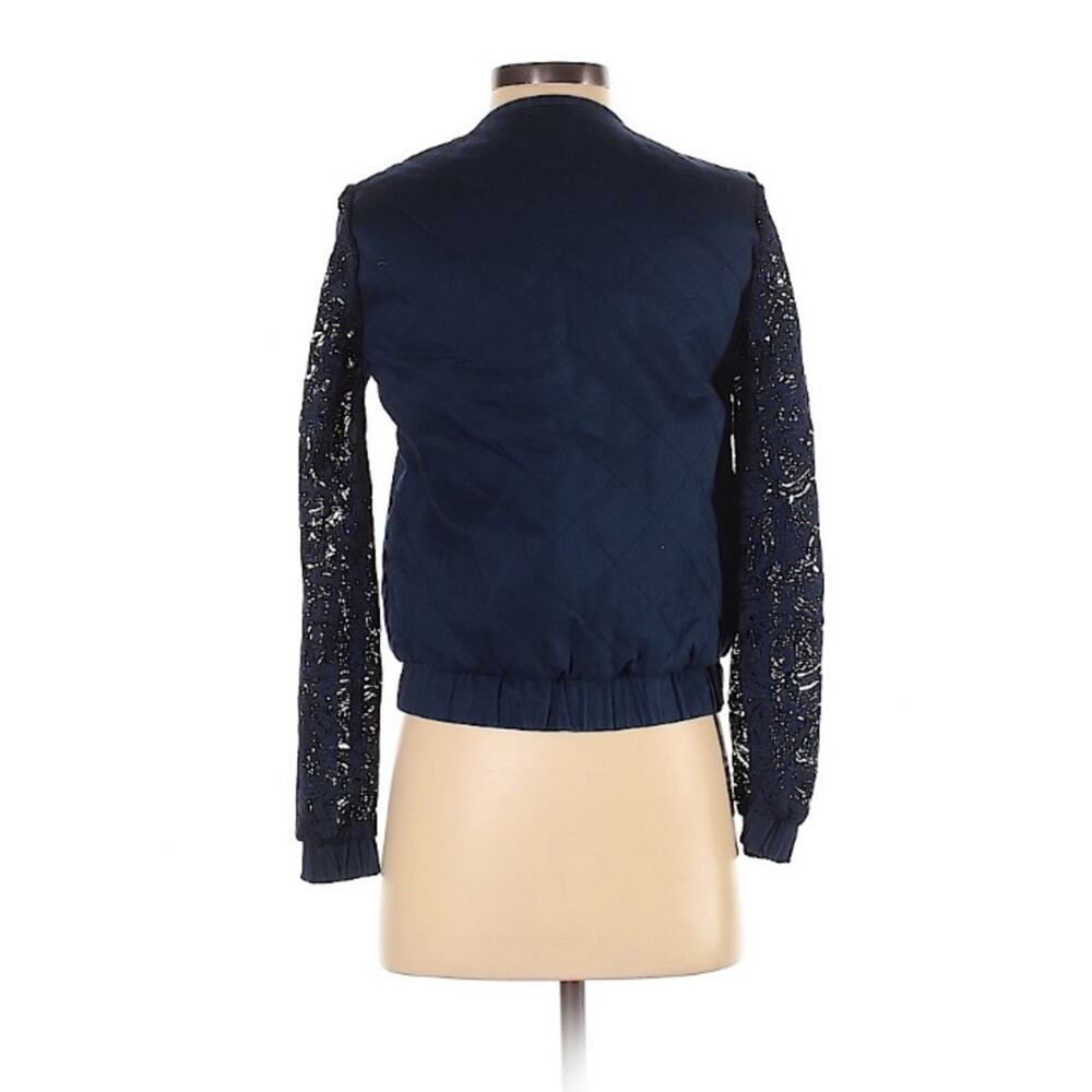 AMUR Quilted Lace Bomber Jacket Coat Ruched XS - Picture 4 of 13